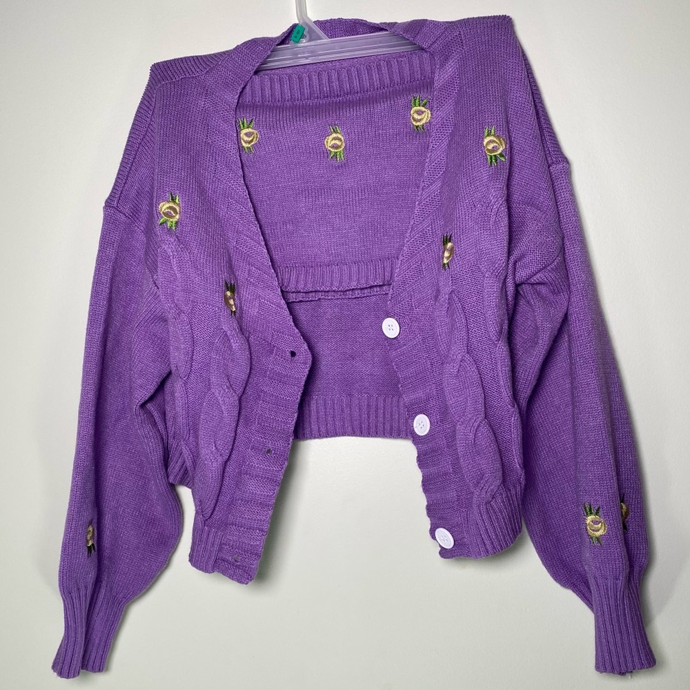 Cardigan & Tube Top Set